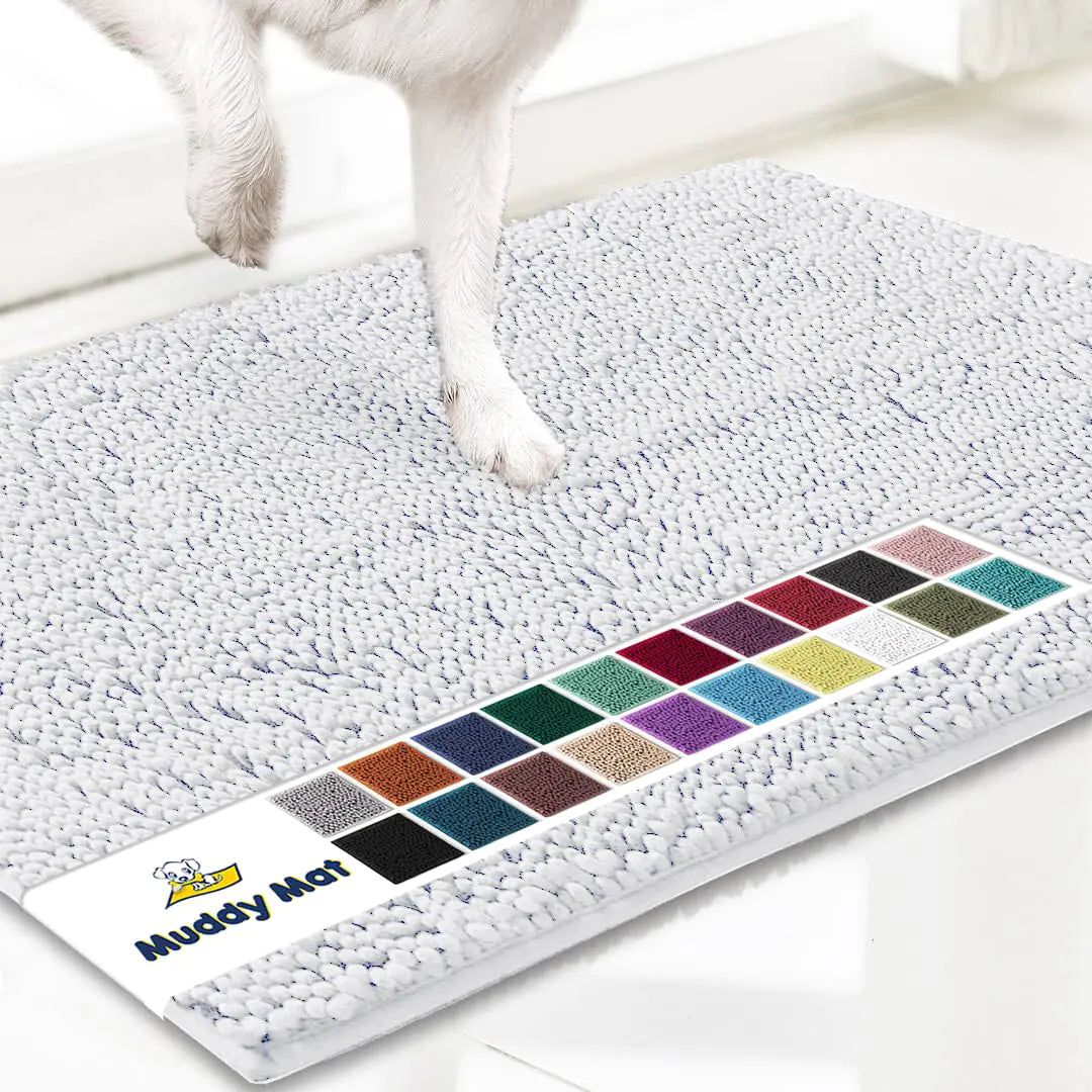Muddy Mat®-Style Super Absorbent Dog Door Mat – Non-Slip, Washable Chenille Rug for Muddy Paws (28" × 18")