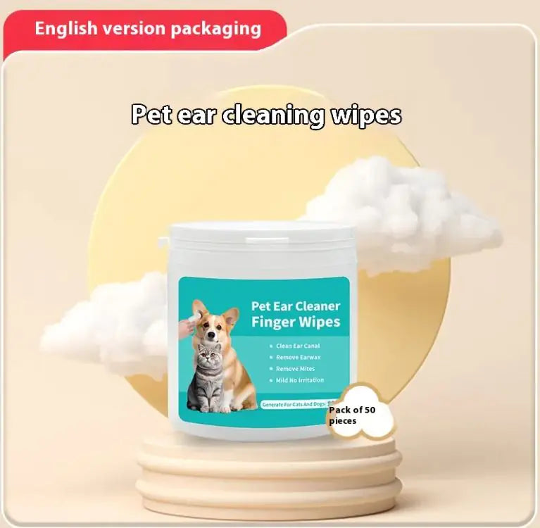 Pet Ear Cleaning Wipes – Finger Stall Design for Gentle & Precise Ear Care (Single & 2-Pack Options)