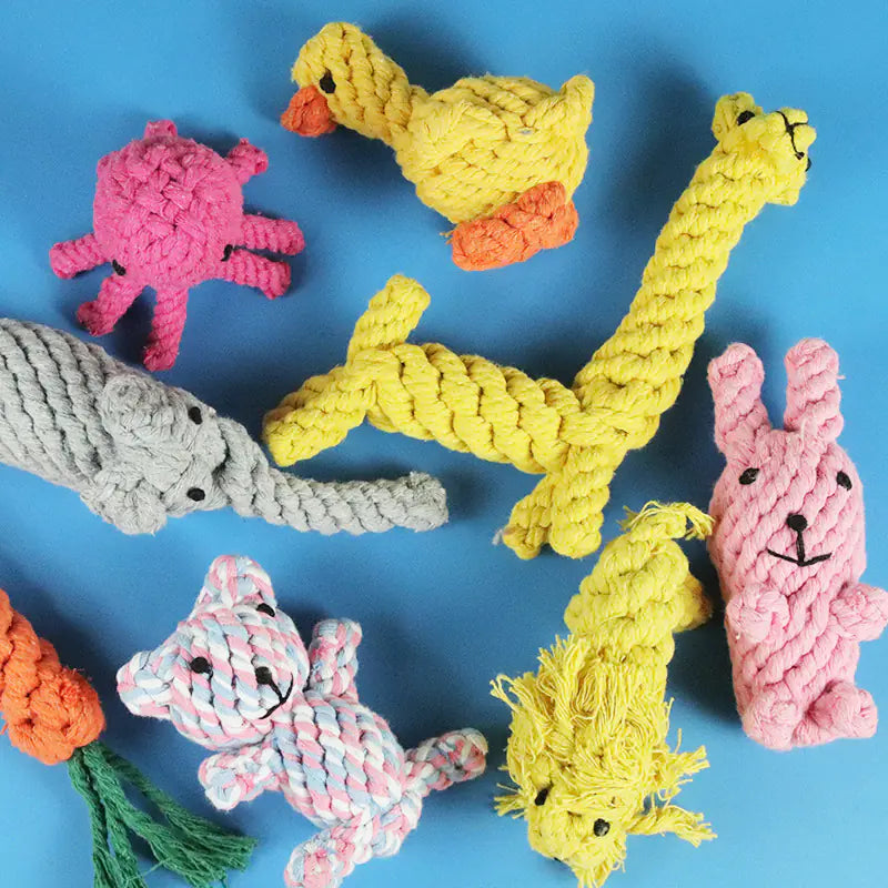 Durable Cartoon Chew Toys – Plush Rope Toys for Dogs (Multiple Styles Available)
